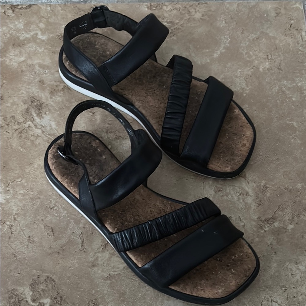 Gabor Black Leather Women's Sandals